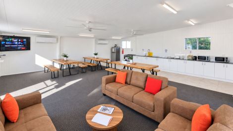 Interior of the camp kitchen at Cunnamulla Tourist Park