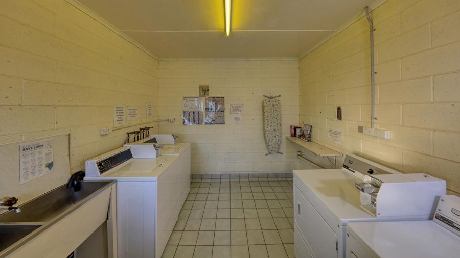 Interior of the guest laundry at Cunnamulla Tourist Park